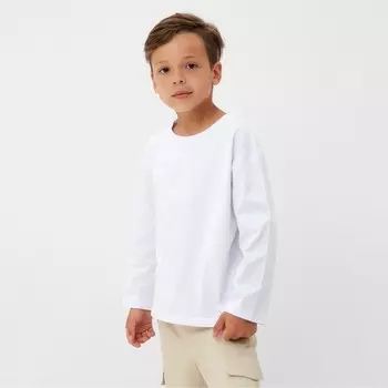 Лонгслив детский KAFTAN, размер 32 (110-116 см), белый