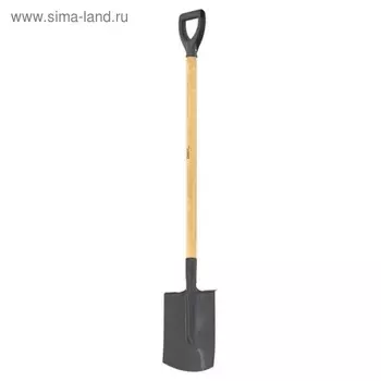 Лопата штыковая, прямоугольная, лакированный черенок, «Сибиртех»