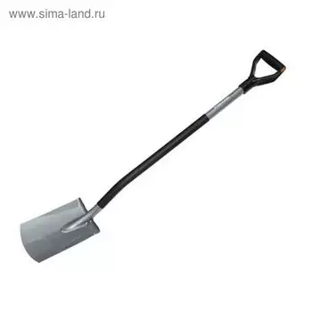 Лопата штыковая, прямоугольная, L = 125 см, металлический черенок, с ручкой