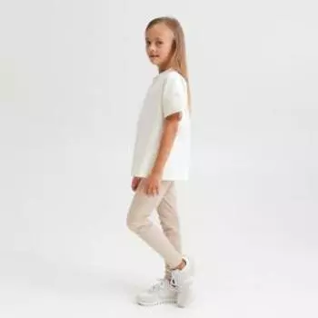 Лосины для девочки MINAKU: Casual Collection KIDS цвет бежевый, рост 152