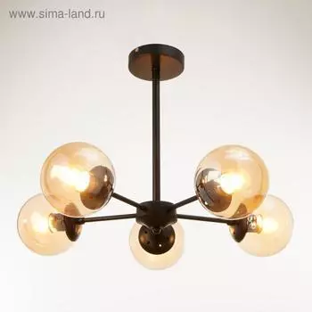 Люстра 00304/5 5х60Вт E27, чёрный 52х28х15 см