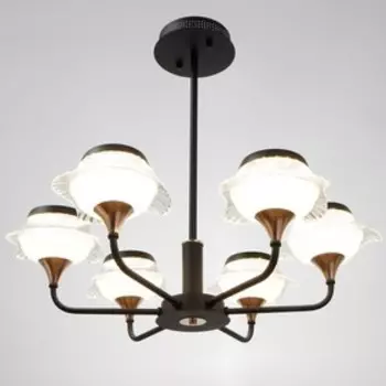 Люстра 1696/6 LED 144 Вт 3000-6000К черно-золотой 707065 см BayerLux