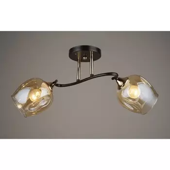 Люстра, 60Вт, E27, 16x50x24 см, цвет чёрный, золотой