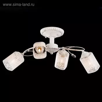 Люстра Francisco 4x60Вт Е14 белый, золотая патина 66x40x24см