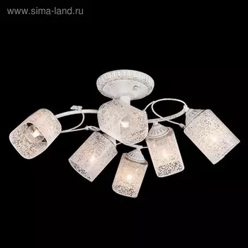 Люстра Francisco 6x60Вт Е14 белый, золотая патина 66x66x24см