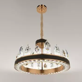 Люстра «Кристалл» LED 50 Вт 3000К черно-золотой 505035-155 см BayerLux