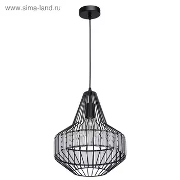 Люстра подвес "Кассель" 1x60W E27 чёрный 31x31x287см