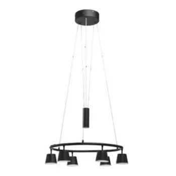 Люстра подвесная "Гэлэкси" 6x6,5W LED черный 55x55x150см