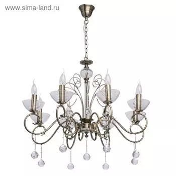 Люстра подвесная "Свеча" 8x40W E14 античная бронза 76x76x123см