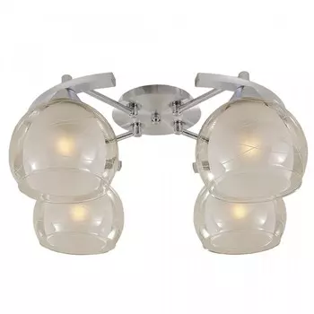 Люстра потолочная Citilux «Буги» CL157142, 40х40х20 см, 4х75Вт, E27, цвет серый