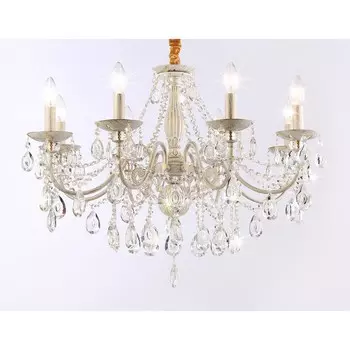 Люстра с хрусталём Ambrella light, Classic, TR4945, 8хE14, цвет белый, золото
