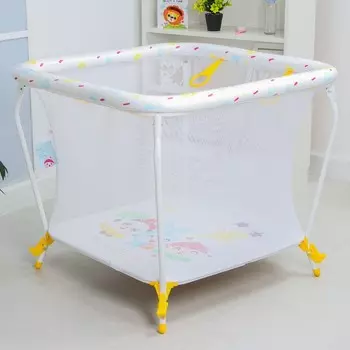 Манеж Polini kids Квадрат Малышарики «Солнечный день», желтый