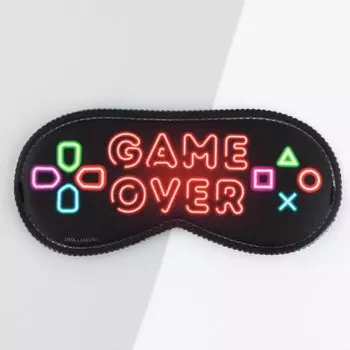 Маска для сна Game over, 19.39.5 см, чёрная