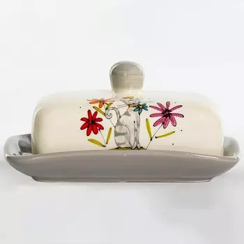 Маслёнка Elrington «Серый кот», 17.5х12.5 см