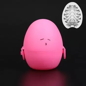 Мастурбатор EGG рельефный, в футляре для хранения, розовый