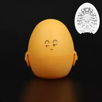 Мастурбатор EGG рельефный, в футляре для хранения, желтый
