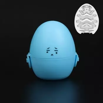 Мастурбатор EGG рельефный, в футляре для хранения, синий