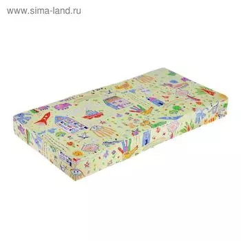 Матрац беспружинный САДКО Стандарт, размер120х60х13см, цвет МИКС, холлкон/кокос, бязь