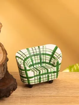 Мебель для кукол «Кресло клетчатое», 63.55 см, дерево, зелёная