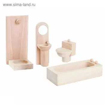 Мебель кукольная классик «Ванная комната», 4 предмета