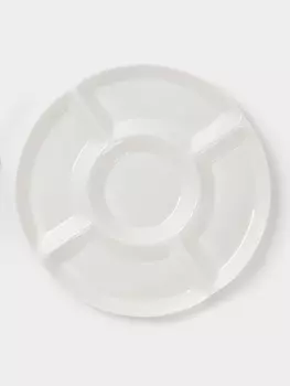 Менажница Доляна White Label, 5 секций, d=30 см, фарфор, белая