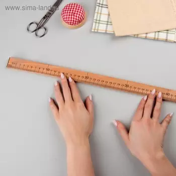 Метр деревянный, 100 см, см/дюймы