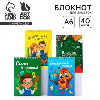 МИКС блокнотов А6, 40 л на гребне, мягкая обложка «Школьный»
