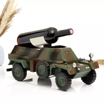 Фигурка металл, держатель для бутылки «Броневик»