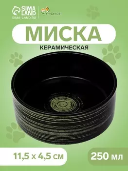 Миска керамическая «Путь» 250 мл - 11.511.54.5 см, чёрная