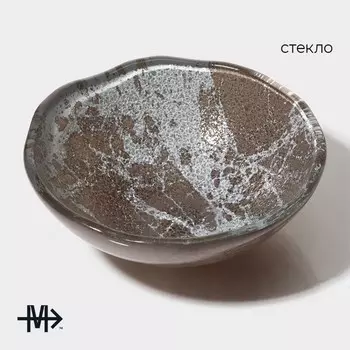 Салатник Magistro «Мрамор», d=12.5 см, стекло, коричневый