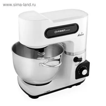 Миксер FIRST FA-5259-4-White, планетарный, 1500 Вт, 6 л, 6 скоростей, 3 насадки, белый