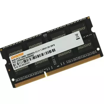 Модуль памяти DDR3 8Gb 1600MHz DGMAS31600008D RTL PC3-12800 CL11 SO-DIMM 204-pin 1.5В dual rank