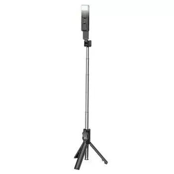Монопод-трипод Borofone BY8, диагональ 3.5-6.7", BT4.0, фонарик, до 800 мм, 55 мАч,чёрный
