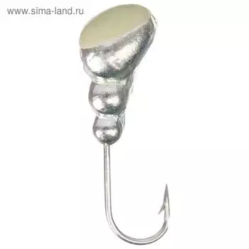 Мормышка «Муравей» с отверстием, цвет silver plated, с фосфорной пяткой, d=5, 5 шт.