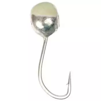 Мормышка «Шар» с отверстием, цвет silver plated, с фосфорной пяткой, d=4, 5 шт.