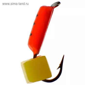Мормышка «Столбик» 1,5 с «сырным» кубиком, цвет красный, 486