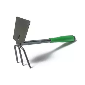 Мотыжка комбинированная Greengo, длина 28 см, 3 зубца, пластиковая ручка