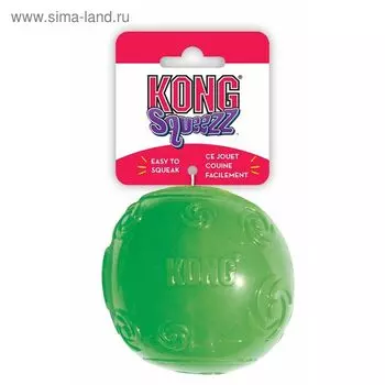Мячик Kong "Сквиз" для собак, резиновый с пищалкой, очень большой