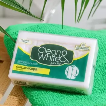 Мыло хозяйственное DURU CLEAN&amp;WHITE отбеливающее, 125 г