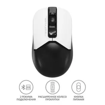 Мышь A4Tech Fstyler FB12, оптическая, беспроводная, 1200dpi, USB, белый/чёрный