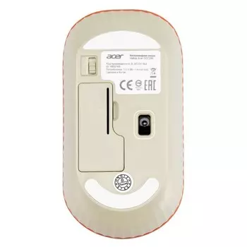 Мышь Acer OMR200 бежевый оптическая (1200dpi) беспроводная USB для ноутбука (2but)