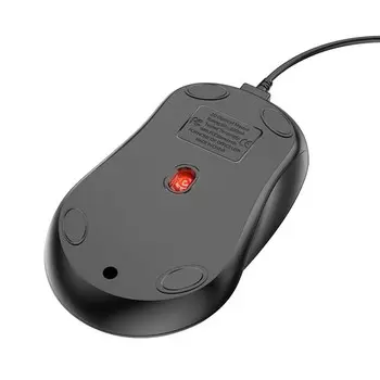 Мышь Borofone BG4, проводная, оптическая, 1000 dpi, 1.5 м, USB, чёрная