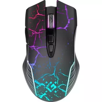 Мышь Defender Commander, игровая, беспроводная,оптическая,подсветка, 1600 dpi, USB, чёрная
