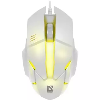 Мышь Defender Host MB-982, проводная, оптическая, игровая, подсветка, 1000 dpi, USB, белая