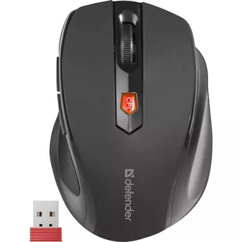 Мышь Defender Ultra MM-315, беспроводная, оптическая, 1600 dpi, 1xAA (не в компл), чёрная