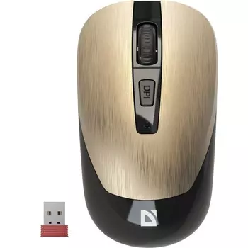 Мышь Defender Wave MM-995, беспроводная, оптическая,1200 dpi, 1xАA (не в компл), жёлтая