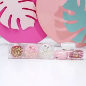 Набор блёсток для лица и тела на гелевой основе GLITTER SET, 3 цвета по 3 мл