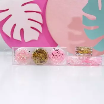 Набор блёсток для лица и тела на гелевой основе GLITTER SET, 3 цвета по 3 мл