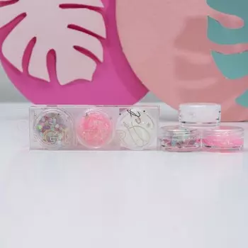 Набор блёсток для лица и тела на гелевой основе GLITTER SET, 3 цвета по 3 мл