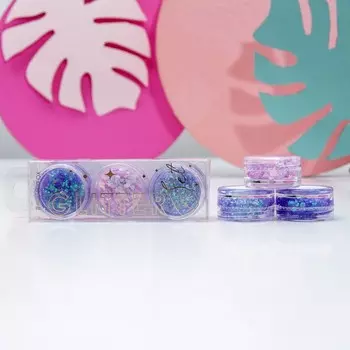 Набор блёсток для лица и тела на гелевой основе GLITTER SET, 3 цвета по 3 мл